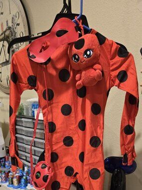 Kids Miraculous Ladybug Cosplay & Halloween Costume Set with Wig Size Child S